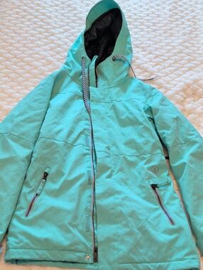 Volcom Women's Teal Hooded Ski Jacket